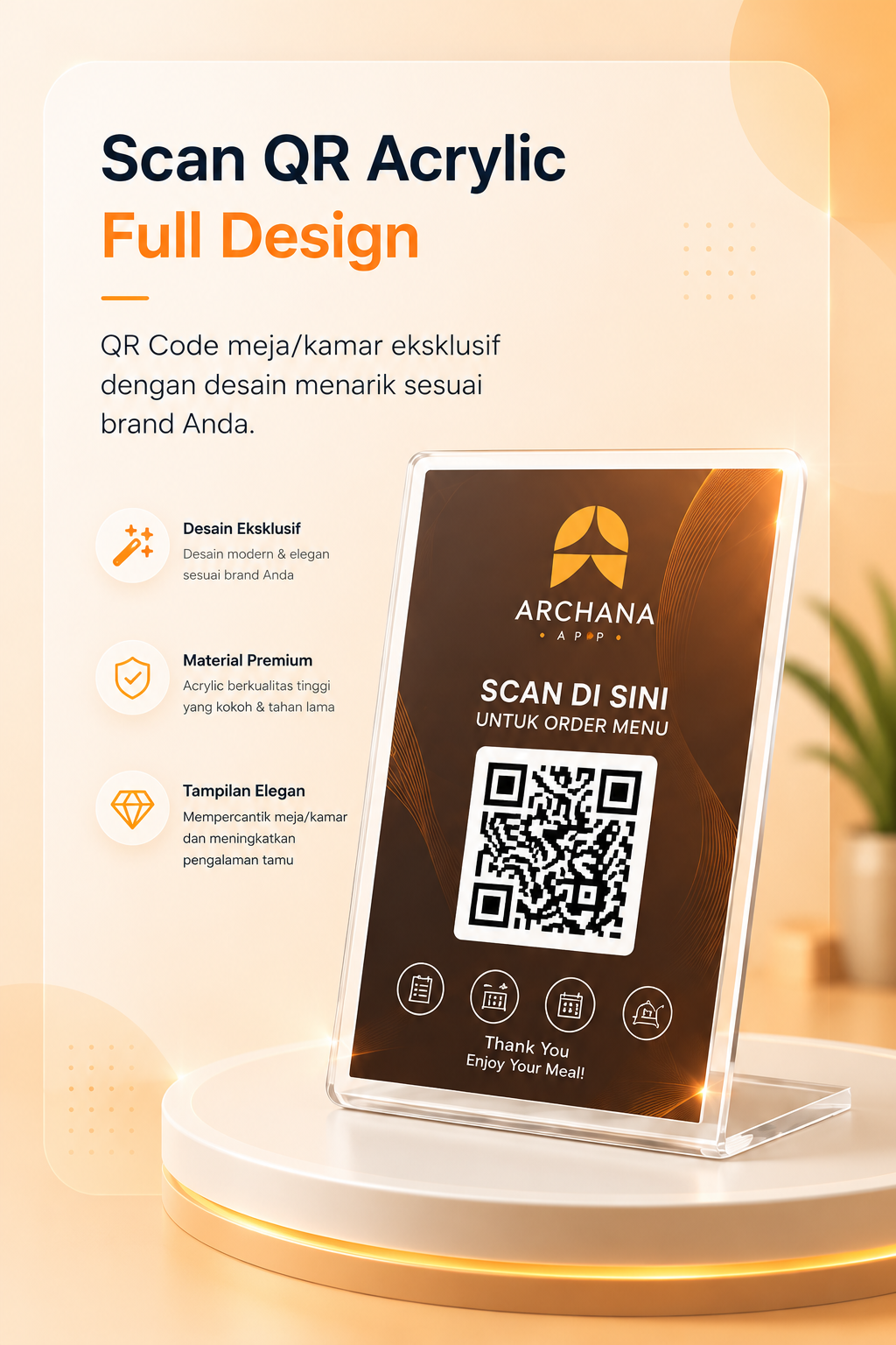 Scan QR Acrylic full design untuk Archana App